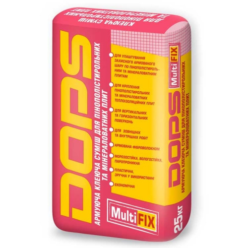 DOPS MultiFix Армуюча клейова суміш для пінополі та мінералів плит 25кг (-5) (48)