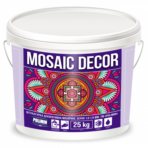 Штукатурка мозаїчна POLIMIN MOSAIC DECOR, 1,0-1,6 ММ, 25 КГ