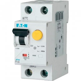 Диференційний автоматичний вимикач "HNB" 6кА, 2Р, 16А, С, 30mA, тип "АC". Eaton