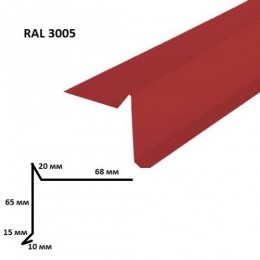 Фронтоний крапельник мат. RAL3005 (2м, червоний)