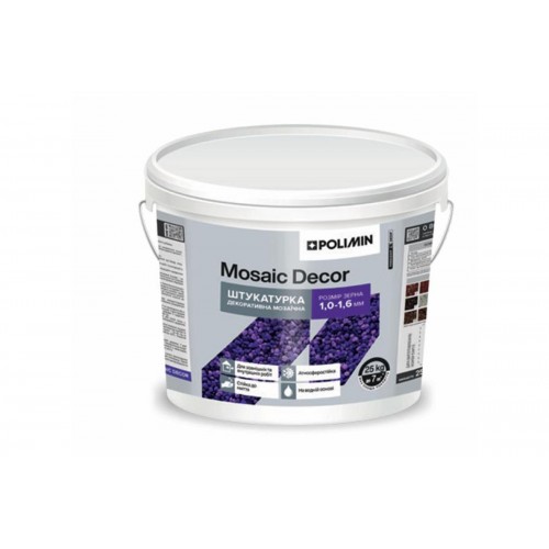 Штукатурка мозаичная POLIMIN MOSAIC DECOR, 1,0-1,6 ММ, 25 КГ