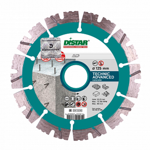 Алмазний диск (DISTAR) 125x2,2/1,4x11x22,23-10- Technic Advanced (арм. бетон, граніт)