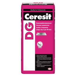 CERESIT DG самовыравнивающая гипсово-цементная смесь, 25кг