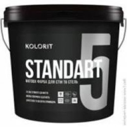 Колорит Standart 5 (база А) 9л інтер мат, латексна фарба стійка до миття
