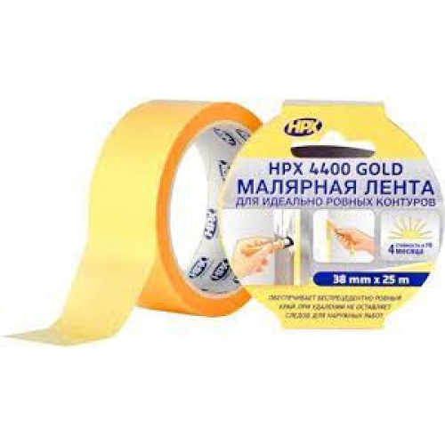 Лента малярная HPX4400 100С 38мм х 25м оранжевая БЕЛЬГИЯ
