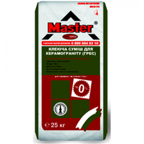 MASTER PROGRES Клей для приклеювання плит із керамограніту, 25кг