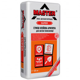 MASTER SUPER Еластичний універсальний клей для влаштування систем теплоізоляції, 25кг