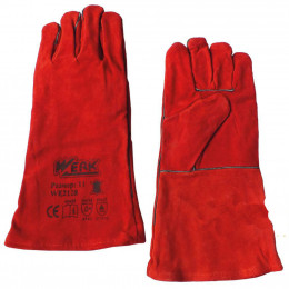 Замшеві рукавички, манжет крага, червоного кольору р.11 WERK