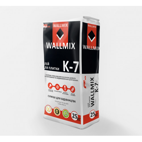 Wallmix K7 Клей для плитки для внутренних и наружных работ с  с повышенной адгезией
